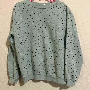 Mint and black polka dot long sleeve